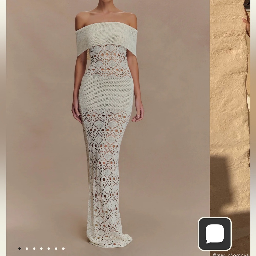 Meshki Crochet Off-Shoulder Dress